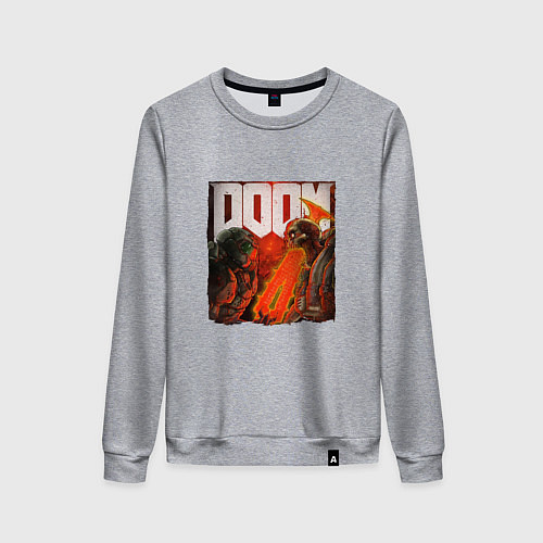 Женский свитшот Думгай пронзает демона DOOM / Меланж – фото 1