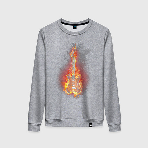 Женский свитшот Burning guitar / Меланж – фото 1