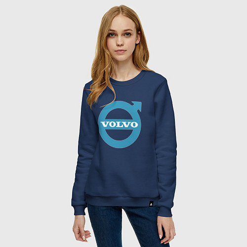 Женский свитшот Volvo логотип / Тёмно-синий – фото 3