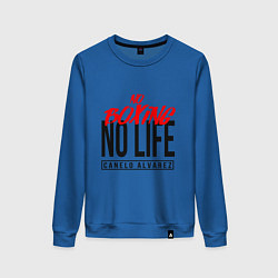 Свитшот хлопковый женский No boxing No Life, цвет: синий