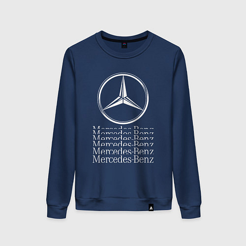 Женский свитшот MERCEDES-BENZ МЕРСЕДЕС-БЕНЗ LOGO / Тёмно-синий – фото 1