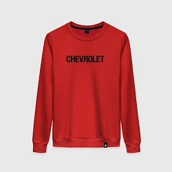 Свитшот хлопковый женский Chevrolet Лого Эмблема спина, цвет: красный