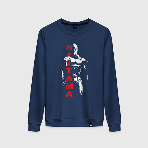 Женский свитшот Мощный Сайтама One Punch-Man / Тёмно-синий – фото 1