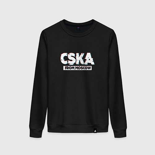 Женский свитшот ЦСКА CSKA Глитч / Черный – фото 1