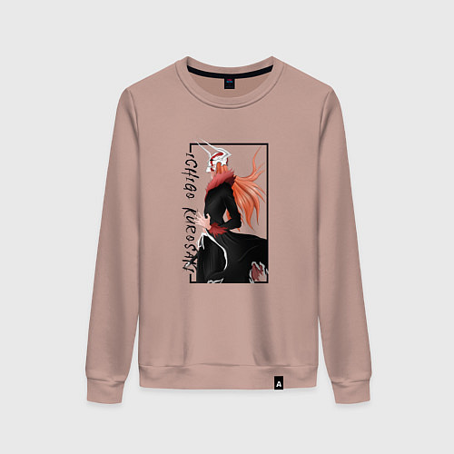 Женский свитшот Ичиго Куросаки из аниме Блич / Пыльно-розовый – фото 1