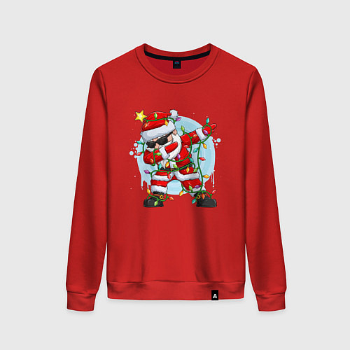 Женский свитшот DAB SANTA CLAUS В ГЕРЛЯНДЕ / Красный – фото 1