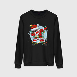 Свитшот хлопковый женский DAB SANTA CLAUS В ГЕРЛЯНДЕ, цвет: черный