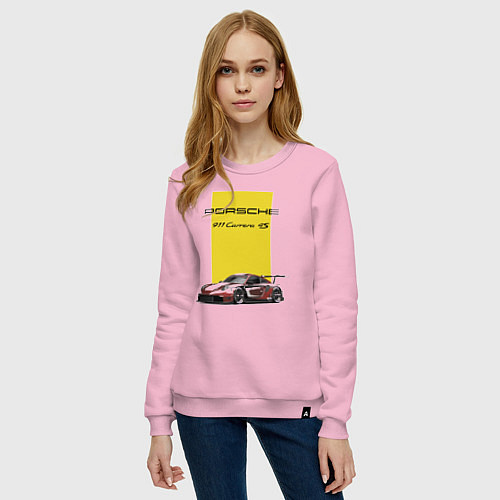 Женский свитшот Porsche Carrera 4S Motorsport / Светло-розовый – фото 3