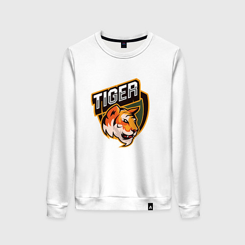 Женский свитшот Тигр Tiger логотип / Белый – фото 1