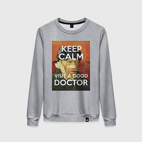 Женский свитшот Успокойся и сходи к хорошему доктору! / Меланж – фото 1