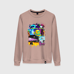 Женский свитшот Geometry Dash: Pixel Logo