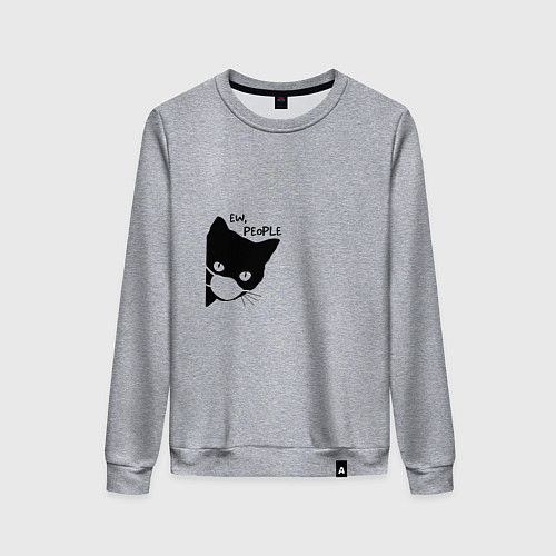 Женский свитшот Кот в маске / Меланж – фото 1