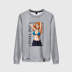 Свитшот хлопковый женский Нами Ван Пис, цвет: меланж