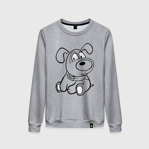 Женский свитшот Щенок глазастый / Меланж – фото 1