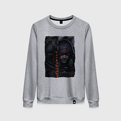 Свитшот хлопковый женский ВЕДЬМАК С ВОЛКОМ THE WITCHER, цвет: меланж