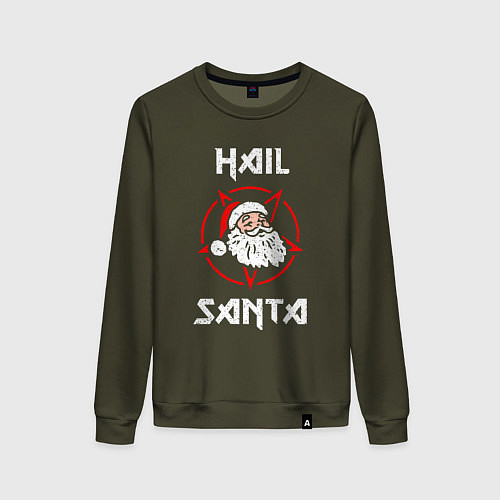 Женский свитшот HAIL SANTA CLAUS ГРЕШНЫЙ САНТА / Хаки – фото 1