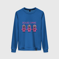 Свитшот хлопковый женский Squid Game 8 Bit, цвет: синий