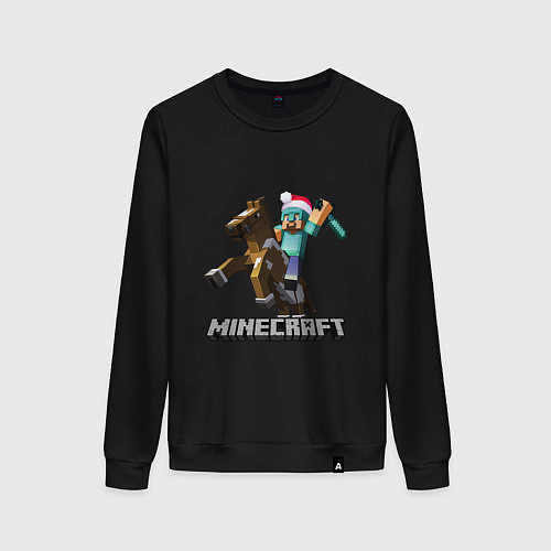 Женский свитшот MINECRAFT НОВЫЙ ГОД 2022 МАЙНКРАФТ / Черный – фото 1
