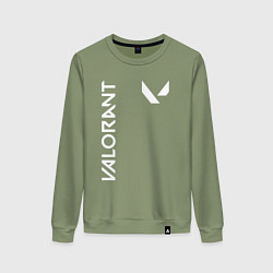 Свитшот хлопковый женский Valorant - Logo, цвет: авокадо