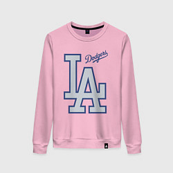 Свитшот хлопковый женский Los Angeles Dodgers - baseball team, цвет: светло-розовый