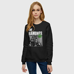 Свитшот хлопковый женский The Ramones Рамоунз, цвет: черный — фото 2