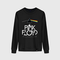 Свитшот хлопковый женский PINK FLOYD LOGO ПИНК ФЛОЙД, цвет: черный