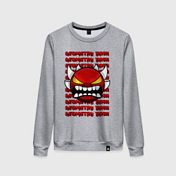 Свитшот хлопковый женский GEOMETRY DASH КРАСНЫЙ ОГНЕННЫЙ ДЕМОН, цвет: меланж