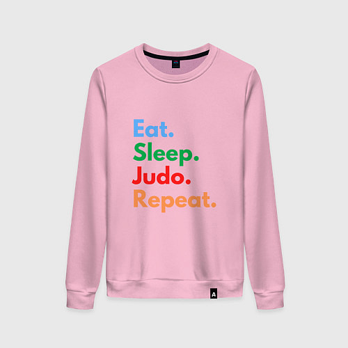 Женский свитшот Eat Sleep Judo Repeat / Светло-розовый – фото 1