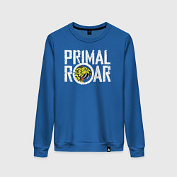 Свитшот хлопковый женский PRIMAL ROAR logo, цвет: синий
