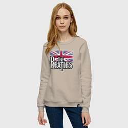 Свитшот хлопковый женский The Beatles Great Britain Битлз, цвет: миндальный — фото 2