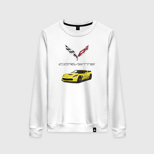 Женский свитшот Chevrolet Corvette motorsport / Белый – фото 1
