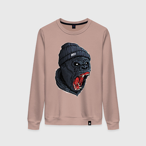 Женский свитшот Scream gorilla / Пыльно-розовый – фото 1