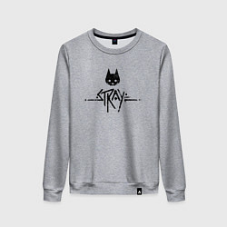 Свитшот хлопковый женский Stray: Black Logo, цвет: меланж