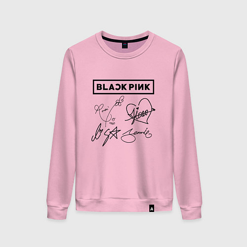 Женский свитшот BLACKPINK АВТОГРАФЫ ЧЁРНЫЙ БЛЭКПИНК / Светло-розовый – фото 1
