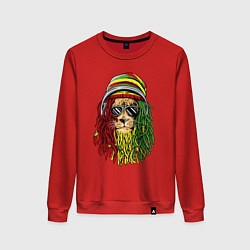 Свитшот хлопковый женский Rasta lioN, цвет: красный