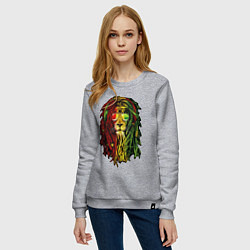 Свитшот хлопковый женский Jam lioN, цвет: меланж — фото 2