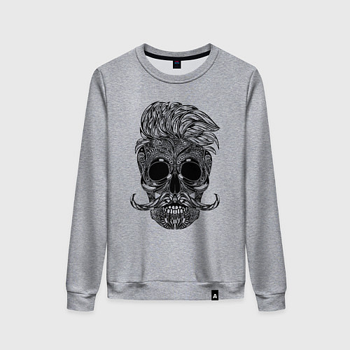 Женский свитшот Skull hipster / Меланж – фото 1