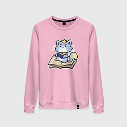 Свитшот хлопковый женский The Magical Cat Yuumi, цвет: светло-розовый