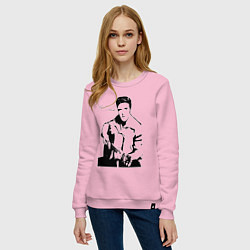 Свитшот хлопковый женский Elvis, цвет: светло-розовый — фото 2