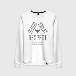 Женский свитшот Кровь Пот Уважение Скала
