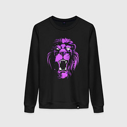 Свитшот хлопковый женский Neon vanguard lion, цвет: черный