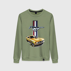 Свитшот хлопковый женский Mustang motorsport, цвет: авокадо