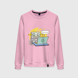 Женский свитшот Я не робот Програмерский мем