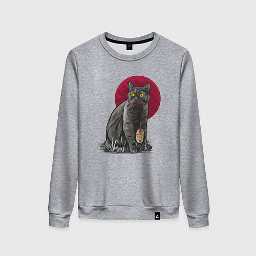 Женский свитшот Кот программист и мышка / Меланж – фото 1