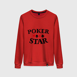Свитшот хлопковый женский Poker Star, цвет: красный
