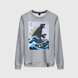 Женский свитшот Godzilla in The Waves Eastern