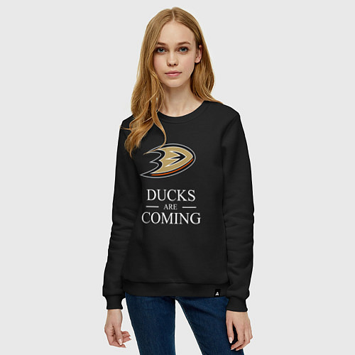 Женский свитшот Ducks Are Coming, Анахайм Дакс, Anaheim Ducks / Черный – фото 3