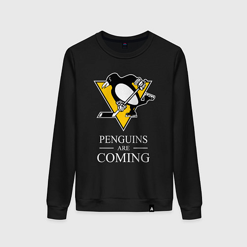 Женский свитшот Penguins are coming, Pittsburgh Penguins, Питтсбур / Черный – фото 1