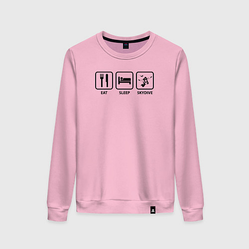 Женский свитшот Есть Спать Прыгать с парашютом / Светло-розовый – фото 1