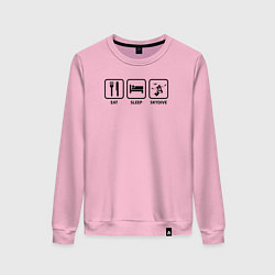 Женский свитшот Есть Спать Прыгать с парашютом